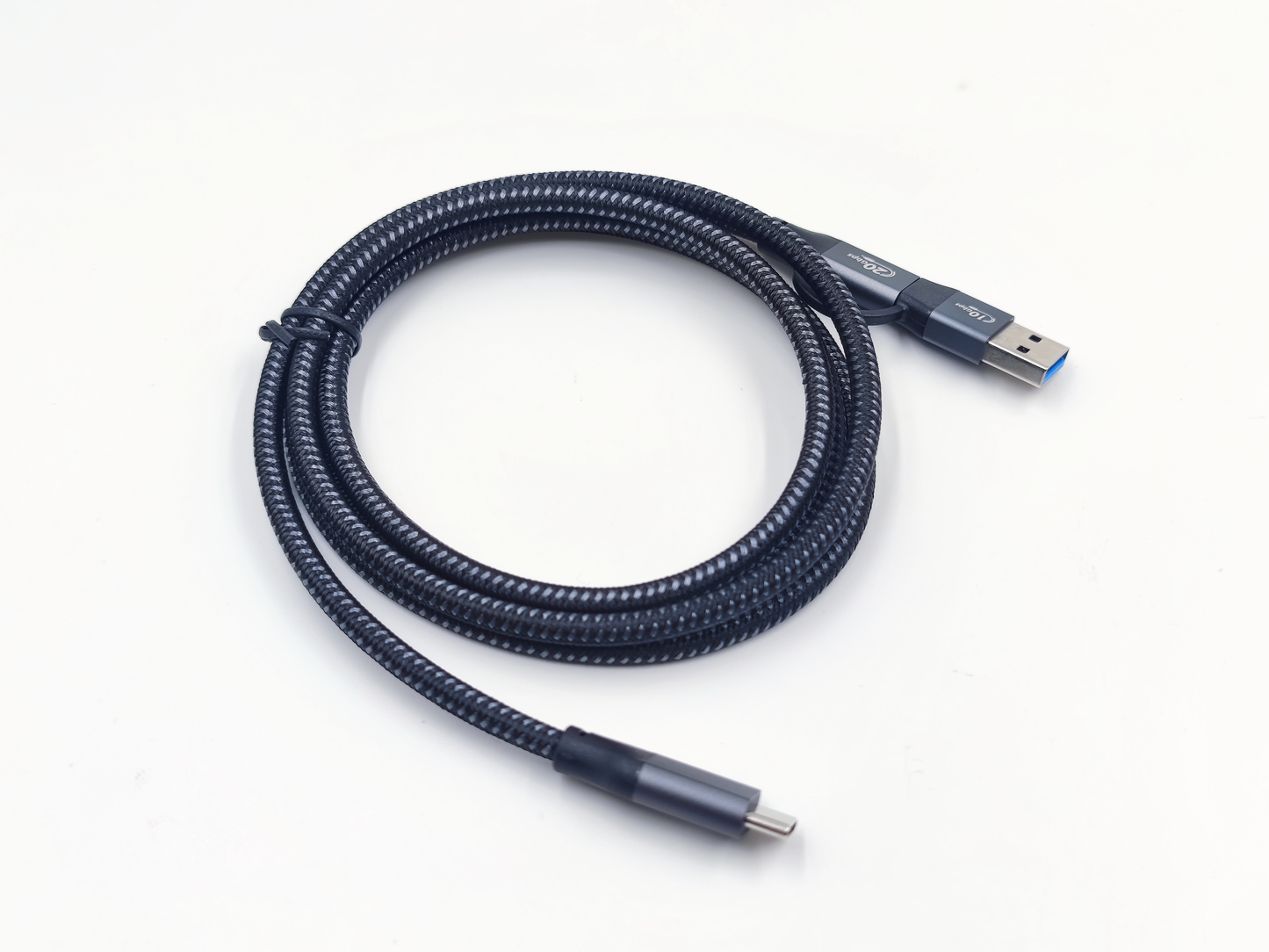 Upgraded Nylon USB-C Cable 240W Fast Charging & 10Gbps Data Transfer - 1.5m with USB-A Adapter, Classic Black