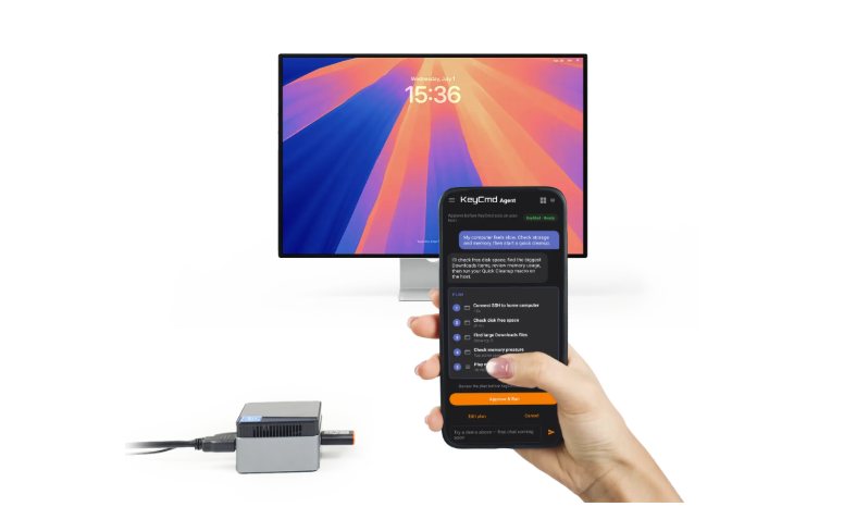 KeyMod Engineering Version, Portable USB HID Adapter, Turn Your Phone into Keyboard & Trackpad, USB + Bluetooth Control, BIOS-Ready, Open Source Tool for Developers, Servers and Mini PCs