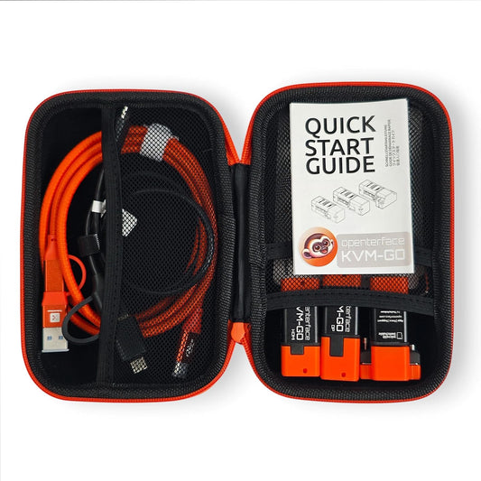 KVM-GO Portable USB KVM Switch Bundle, HDMI DisplayPort VGA Toolkit, BIOS Access, Keyboard Mouse Control, microSD File Transfer for Servers and Mini PCs
