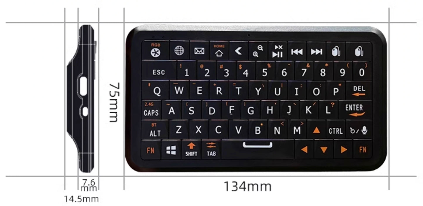 Compact Keyboard with Motion-Sensing Mouse